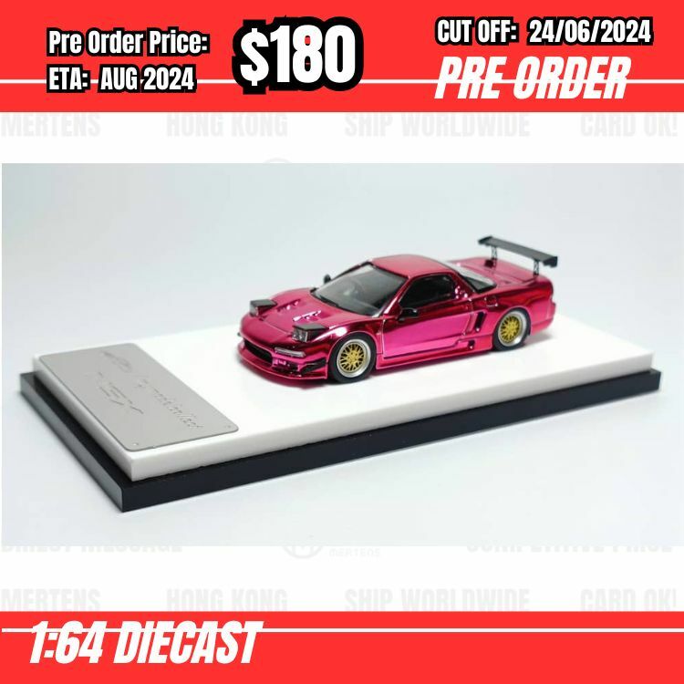 PO-$180 * Model Collect * 1:64 Honda NSX NA1 Chrome Red [OD20/06]