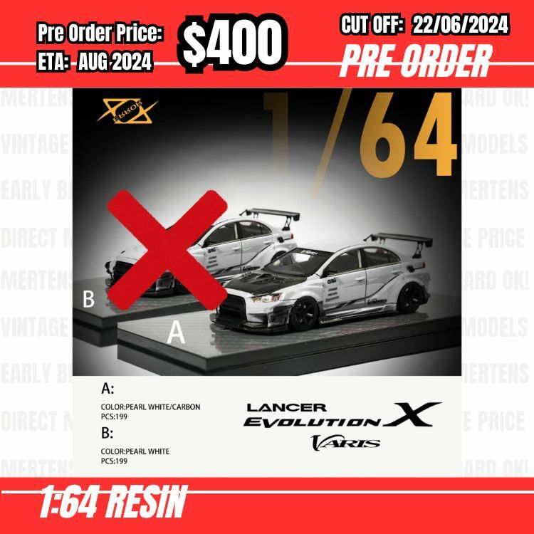 PO-$400 * 404Error * 1:64 Mitsubishi Lancer Evolution X White w/carbon [OD20/06]