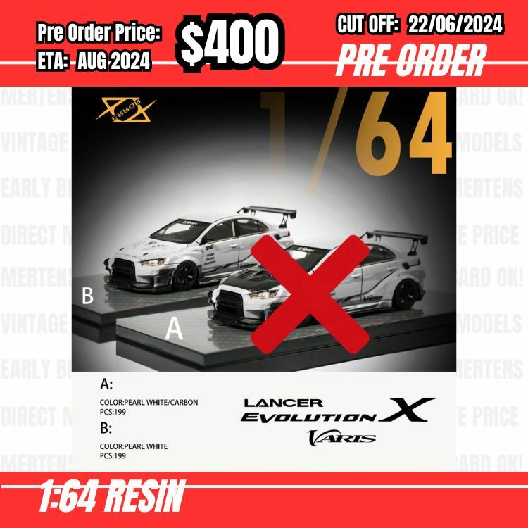 PO-$400 * 404Error * 1:64 Mitsubishi Lancer Evolution X White [OD20/06]