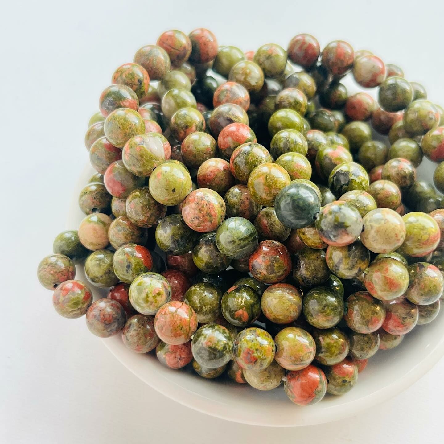 [原石] 花綠寶 / 綠簾花崗石 水晶手串