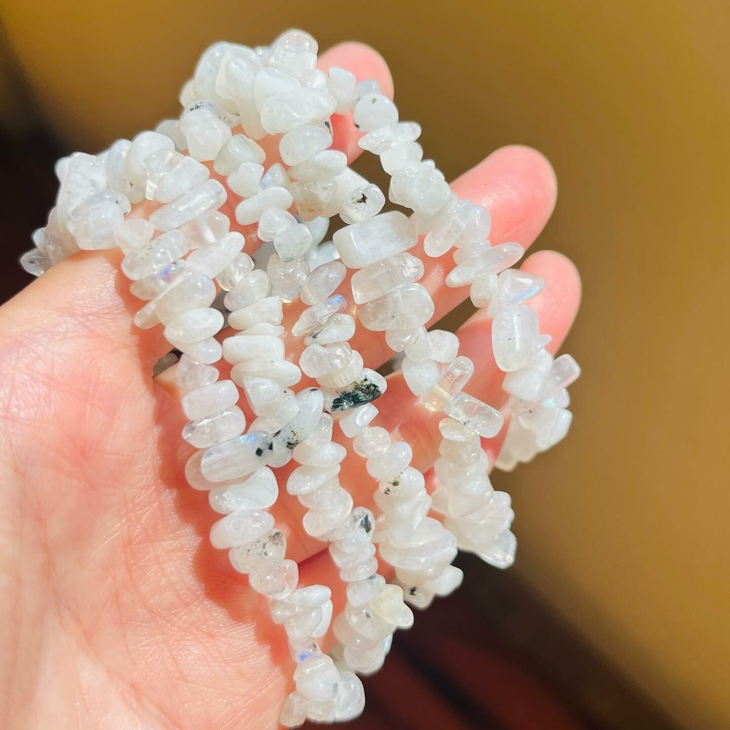 [原石] 印度月光石 水晶手串