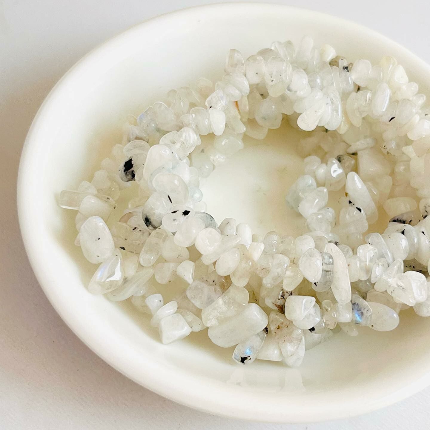 [原石] 印度月光石 水晶手串