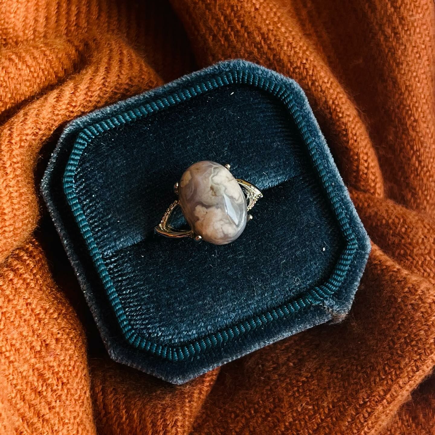 [原石] 櫻花瑪瑙 水晶戒指