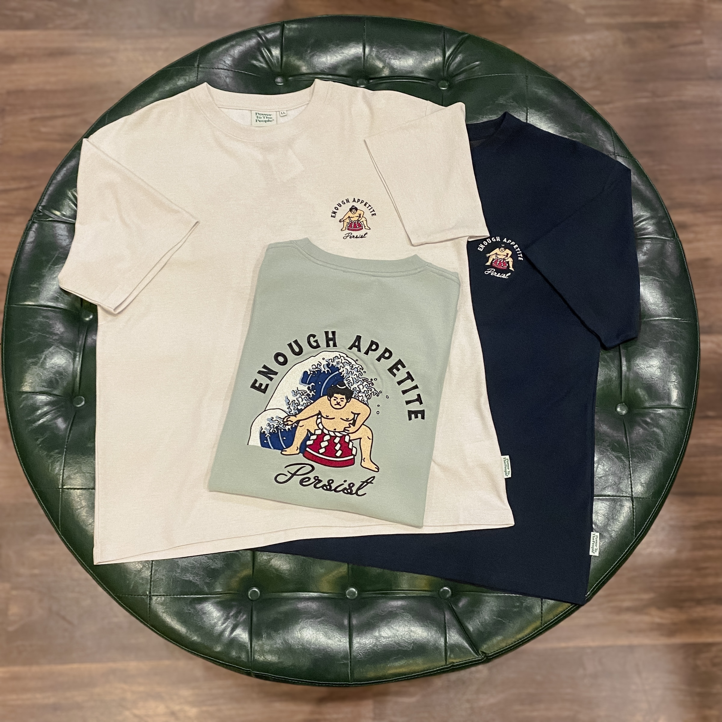 【日貨】日浪相撲刺繡汗布短TEE