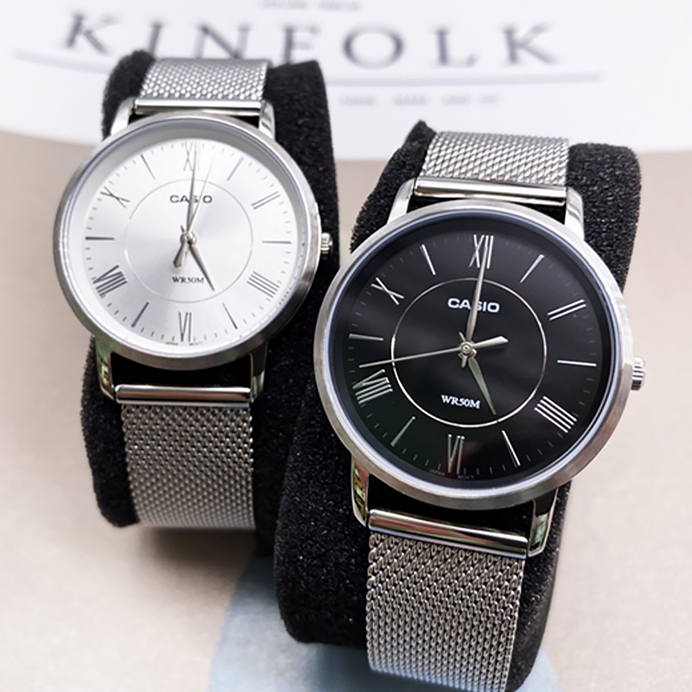 【CASIO 卡西歐】LTP-B110M 舊型復古 簡約金屬 獨特環形 羅馬字米蘭風 不鏽鋼 腕錶 手錶