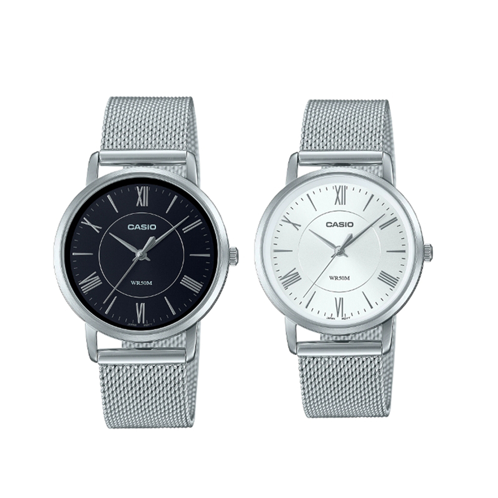 【CASIO 卡西歐】LTP-B110M 舊型復古 簡約金屬 獨特環形 羅馬字米蘭風 不鏽鋼 腕錶 手錶