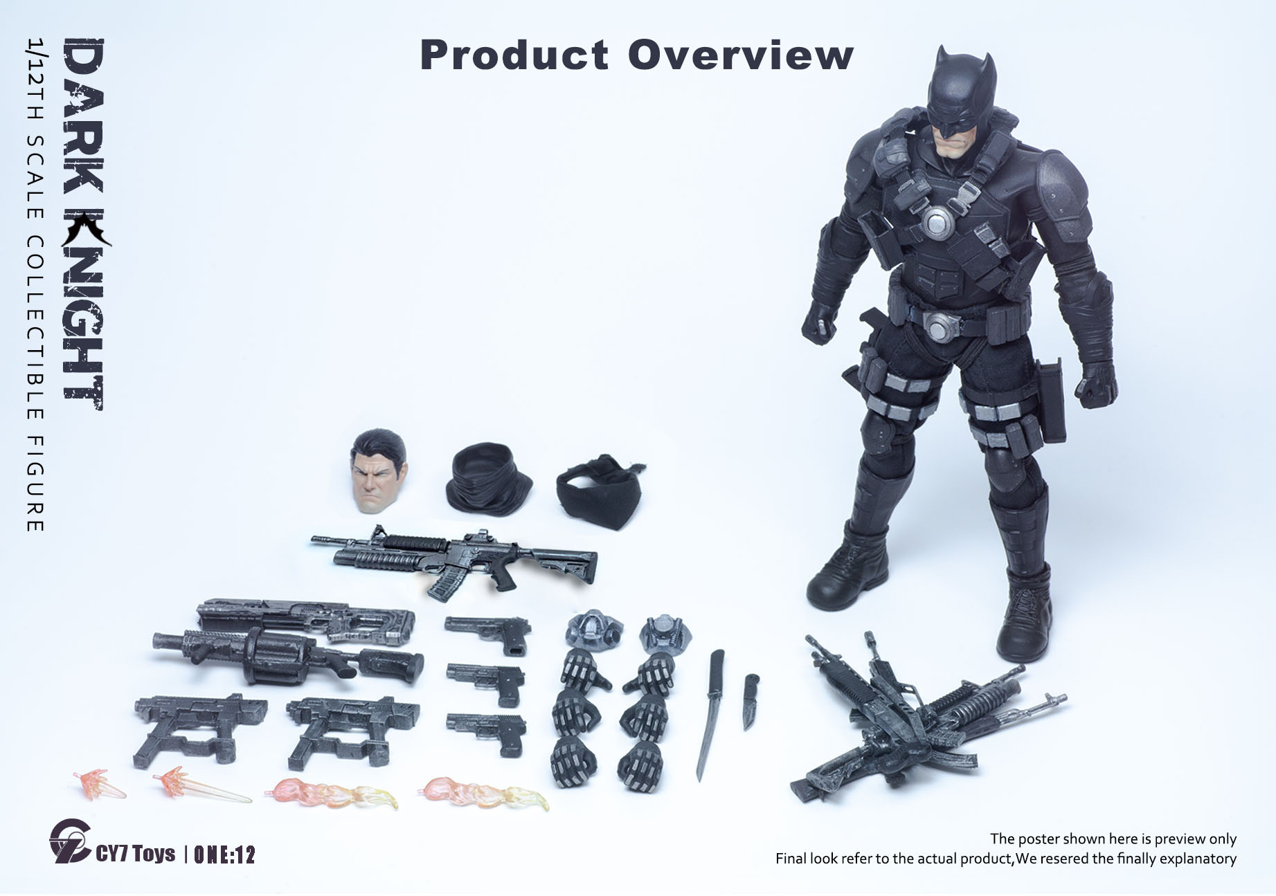 Preorder CY7 Toys 1/12 Dark Knight Batman Collectible 6