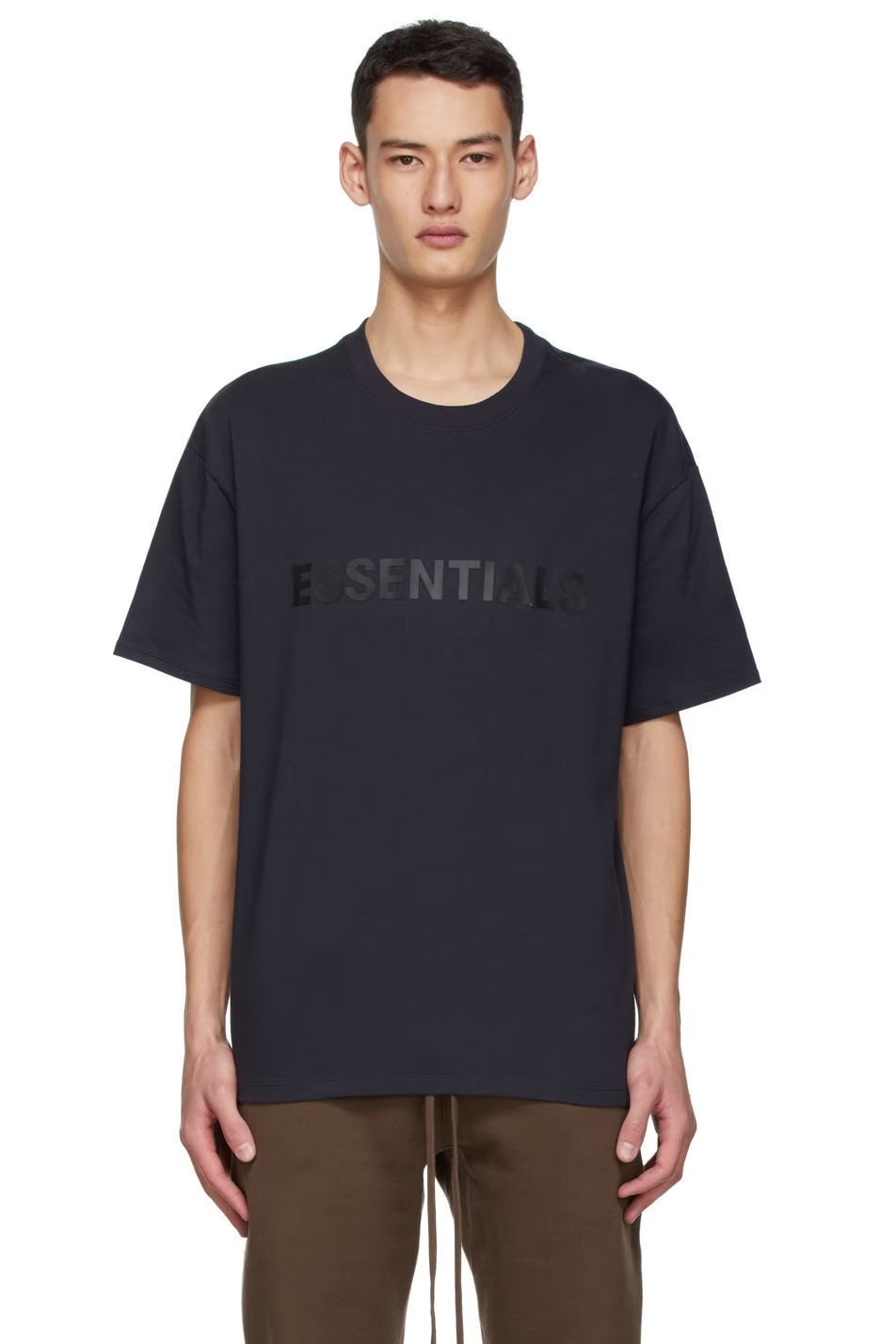 Fear of God Essentials Boxy T-Shirt Applique Logo DEEP NAVY 深藍色