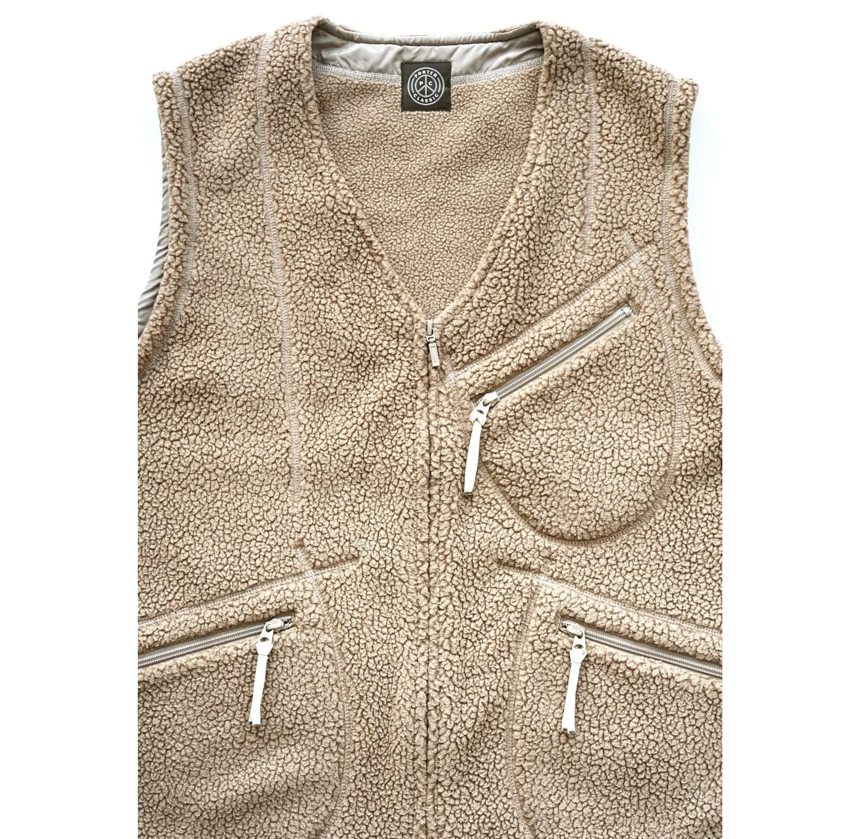 PORTER CLASSIC FLEECE ZIP VEST (POLARTEC) - CAMEL PRE ORDER ITEM (預訂中)