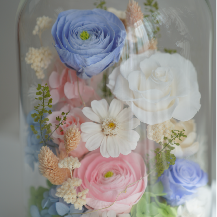 皇家庭園永生花玻璃罩 / L /