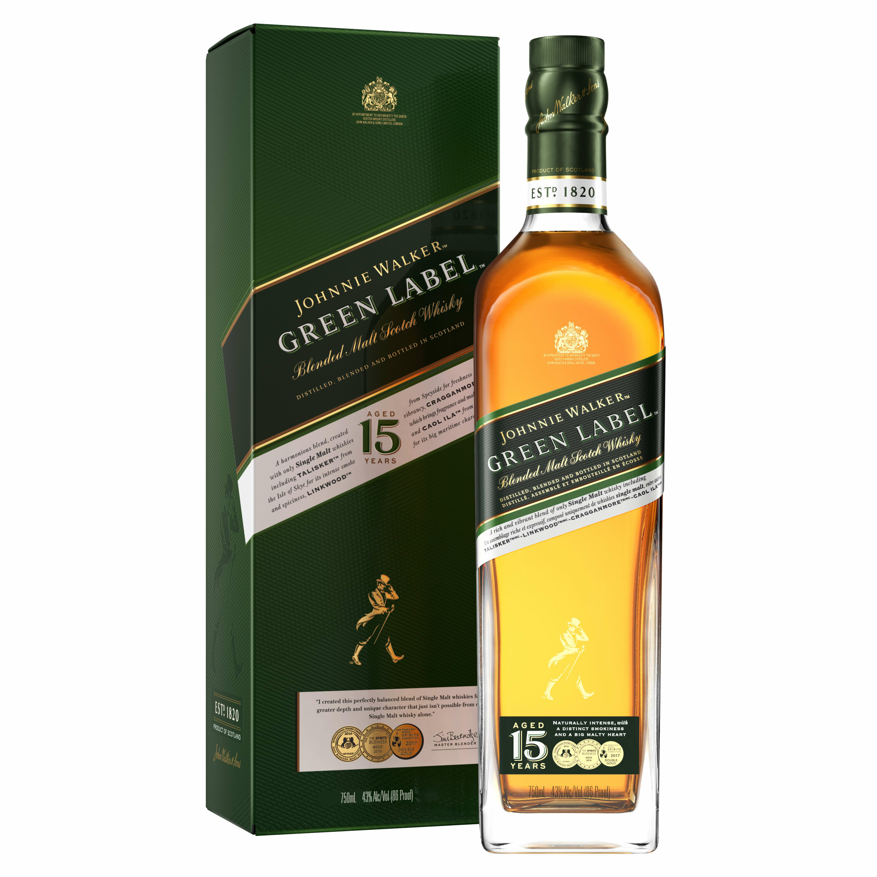 JW Green Label 15y Blended Whisky 750ml