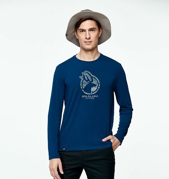 Wildland 荒野 男 彈性印花抗UV長袖上衣 (4色) 四向彈性/舒適/柔軟/登山/健行/戶外 11W91616