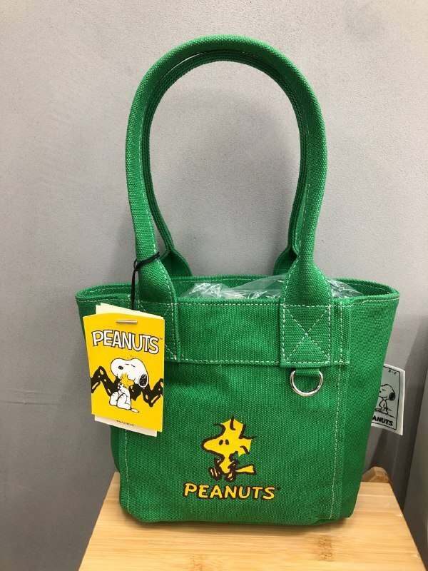 [S] LE.JUNEV PEANUTS WOODSTOCK MINI TOTE,GREEN, SLJV173 (SLJV173)