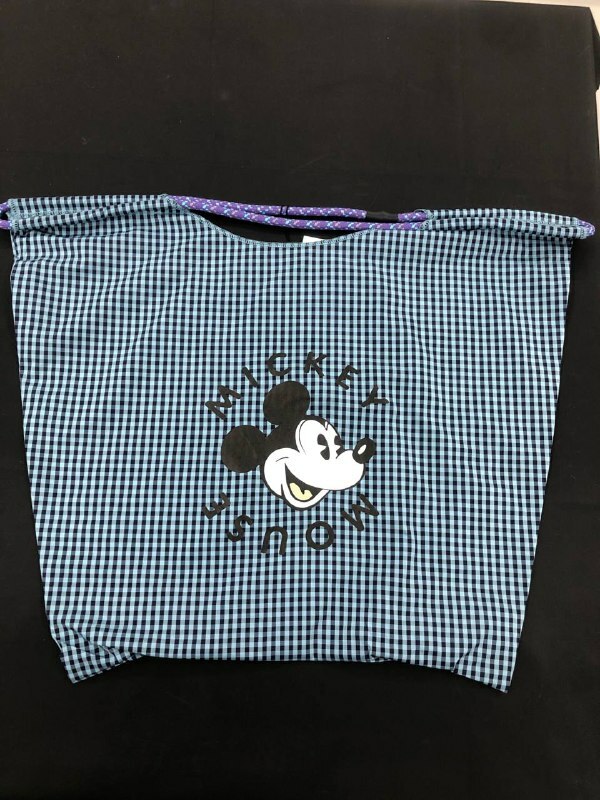 [S] LE.JUNEV MICKEY CHECKED TOTE BAG,BLUE, SLJV179 (SLJV179)