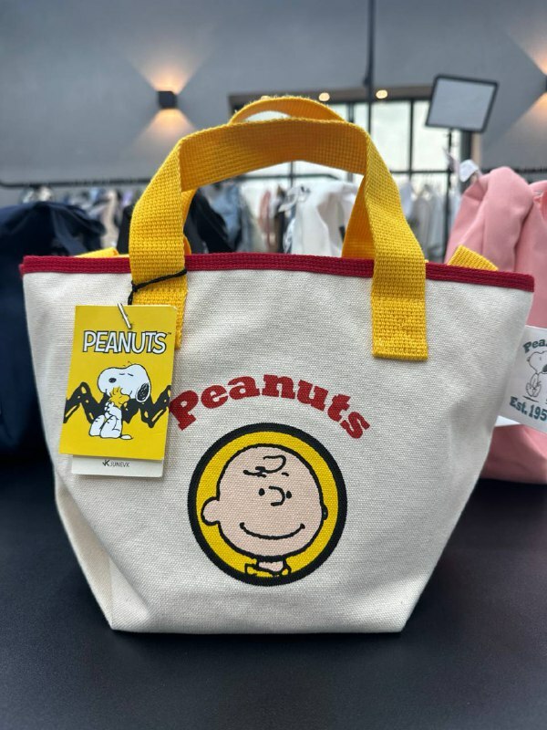 [S] LE.JUNEV PEANUTS CHARLIE SMALL 2-WAY HANDBAG,YELLOW/CREAM, SLJV180 (SLJV180)