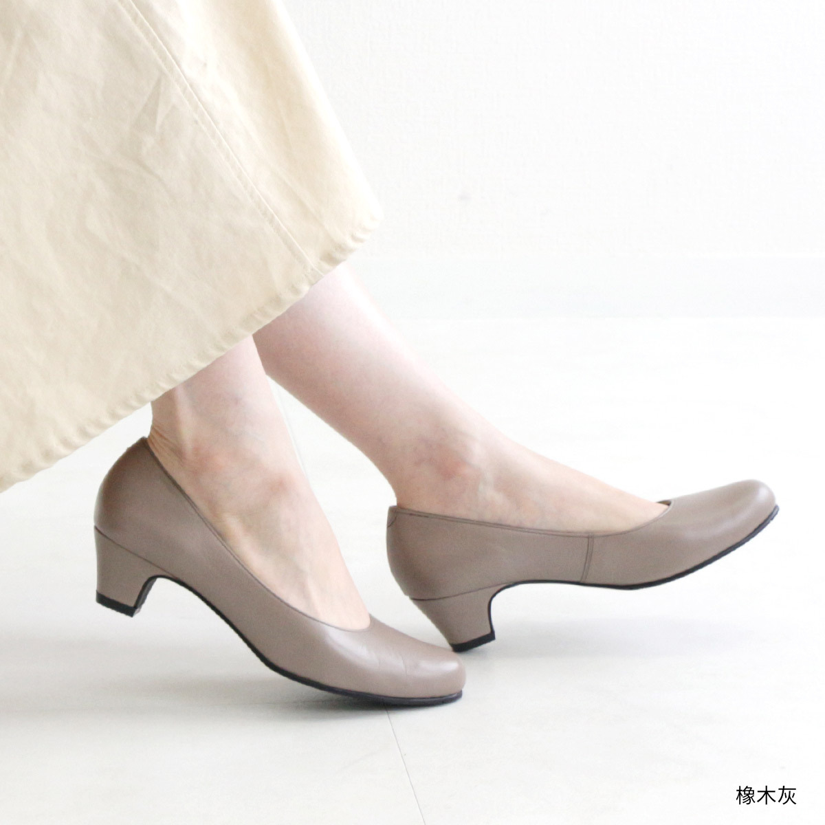 Ms. Jeune 女用圓頭日本牛皮高跟鞋 女鞋