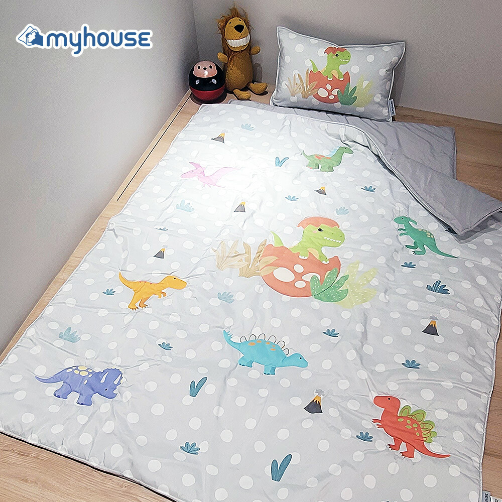 【myhouse】韓國三件攜帶式兒童防蟎睡袋 - 侏儸紀公園