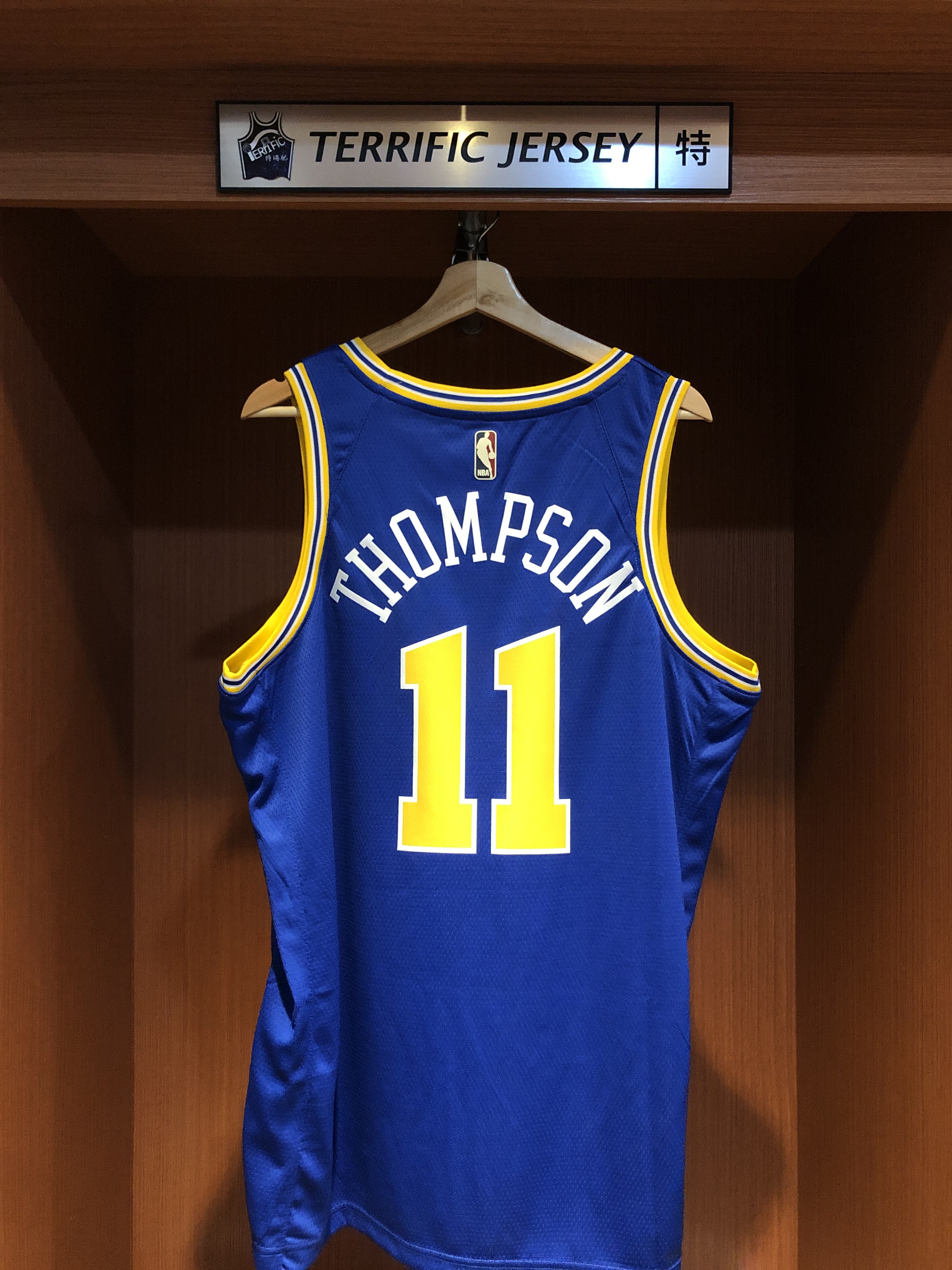 NBA球衣 Klay Thompson 金州勇士復古藍 HWC Nike Swingman 球迷版 熱轉印 含贊助商標 全新