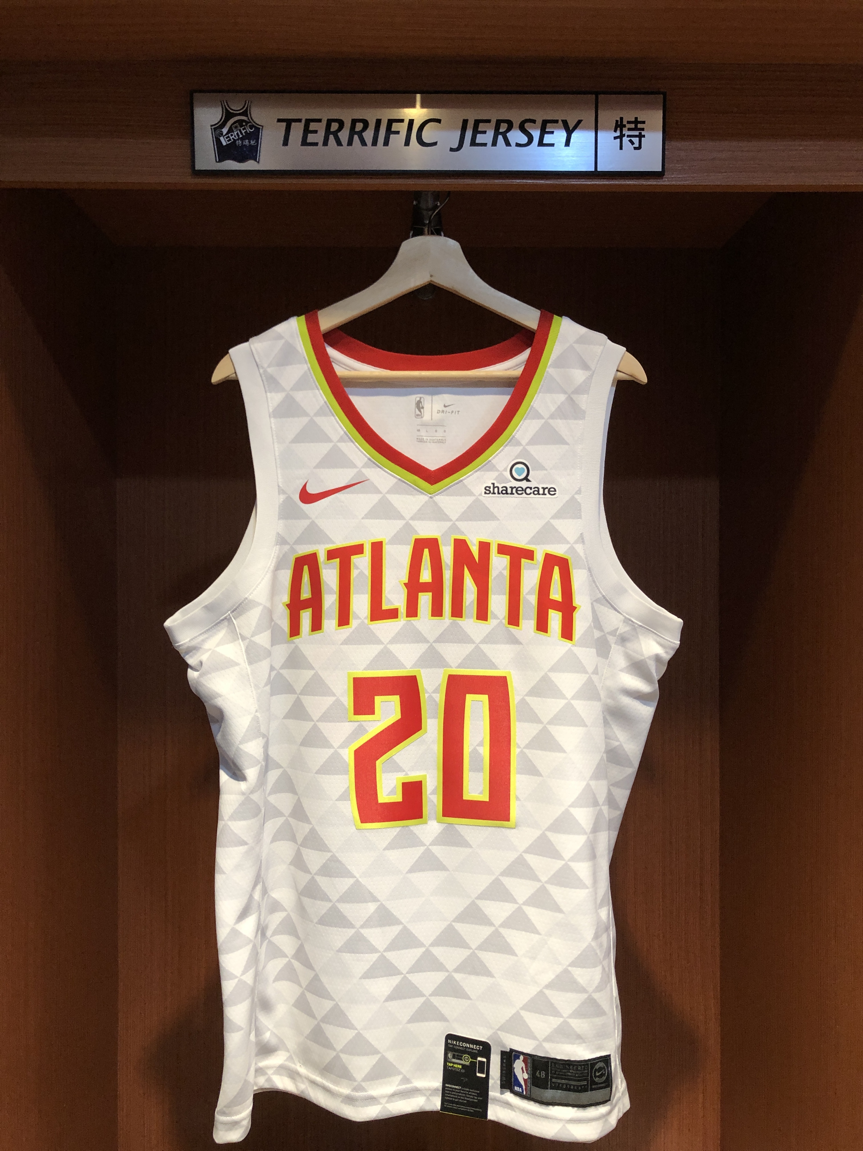 NBA球衣 John Collins 亞特蘭大老鷹白 Association Nike Swingman 球迷版 熱轉印 含贊助商標 全新