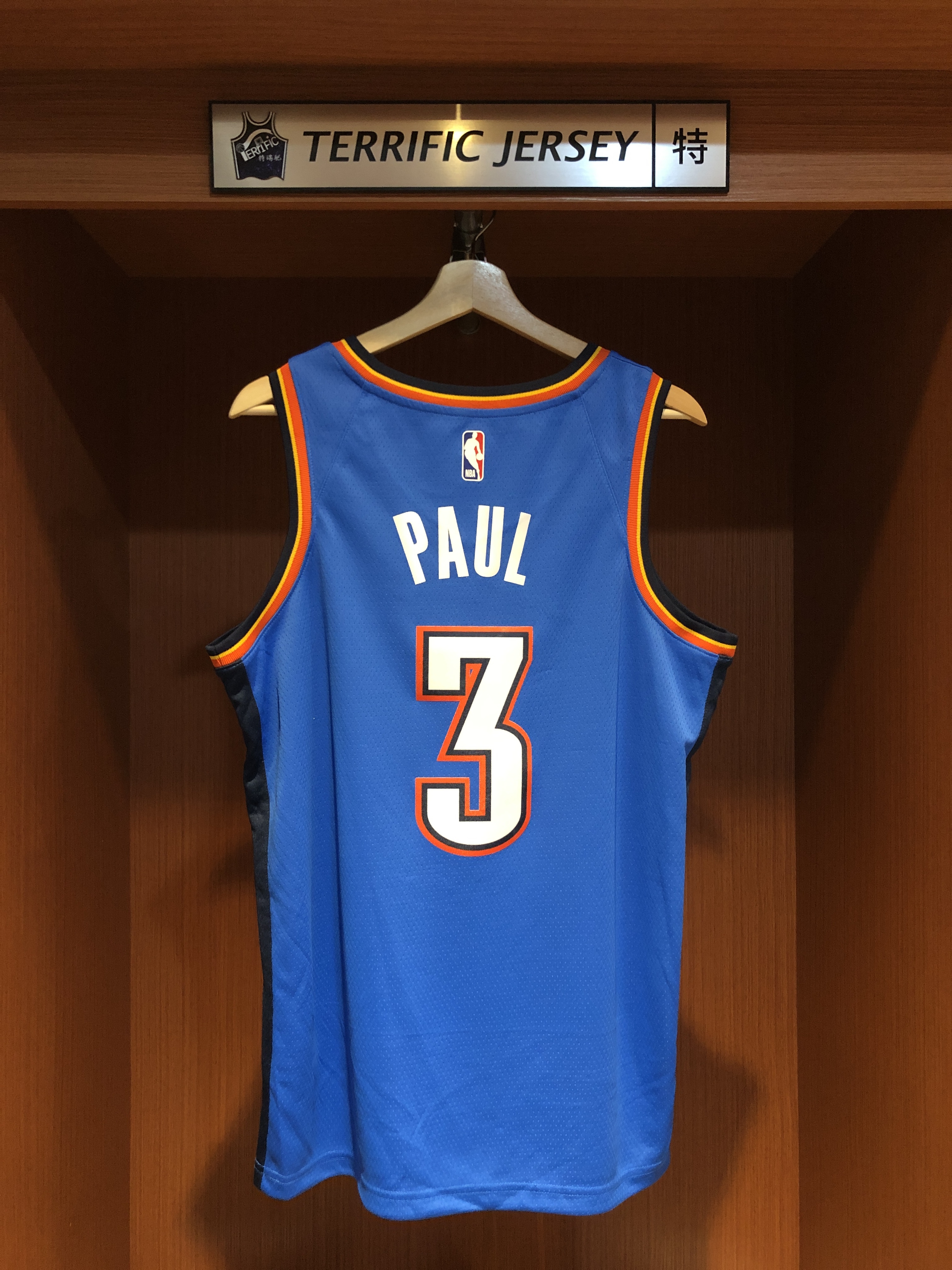 NBA球衣 Chris Paul 奧克蘭荷馬雷霆藍 Icon Nike Swingman 球迷版 熱轉印 含贊助商標 全新