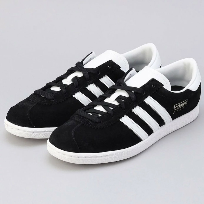 <連線代購商品><限時折扣特價>ADIDAS STADT 黑白 T頭鞋 扁鞋 低筒休閒鞋【JI1882】