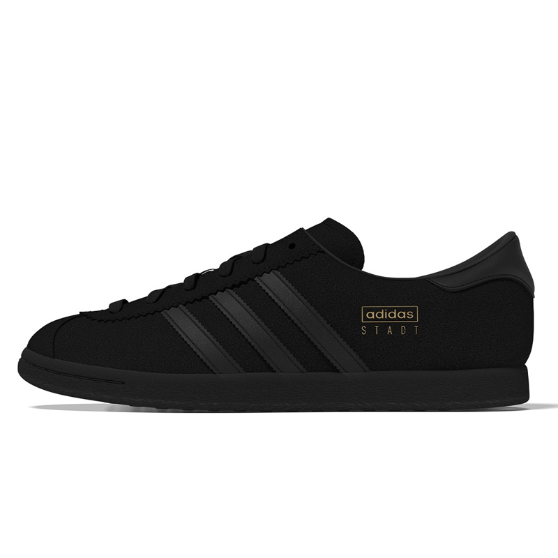 <連線代購商品>ADIDAS STADT 全黑 黑魂 黑武士 T頭鞋 扁鞋 低筒休閒鞋【JI1881】