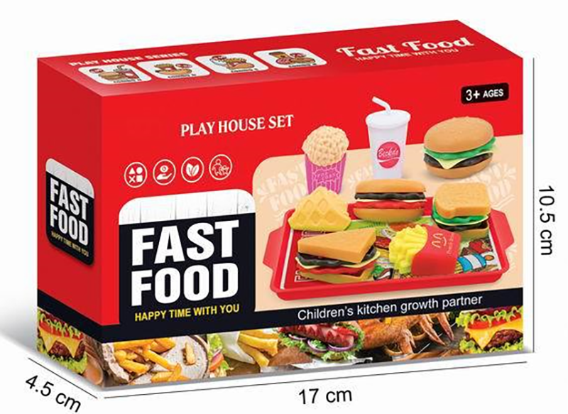 現貨區 盒裝玩具 仿真漢堡可樂薯條過過家玩具 AD8713