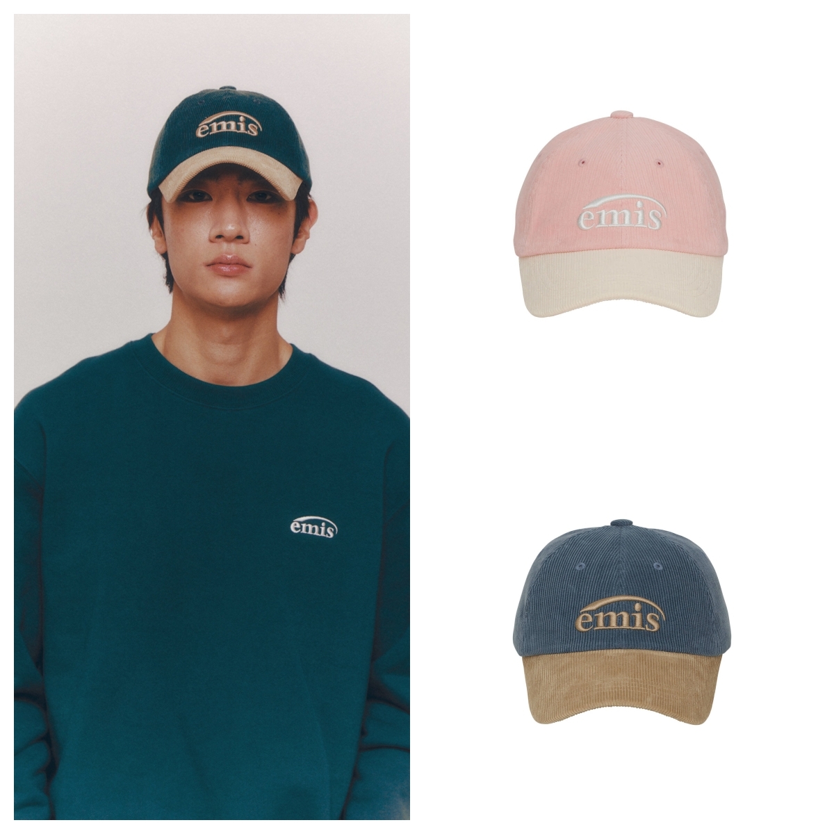 現貨┃emis CORDUROY TWO-TONE BALL CAP 燈芯絨 老帽