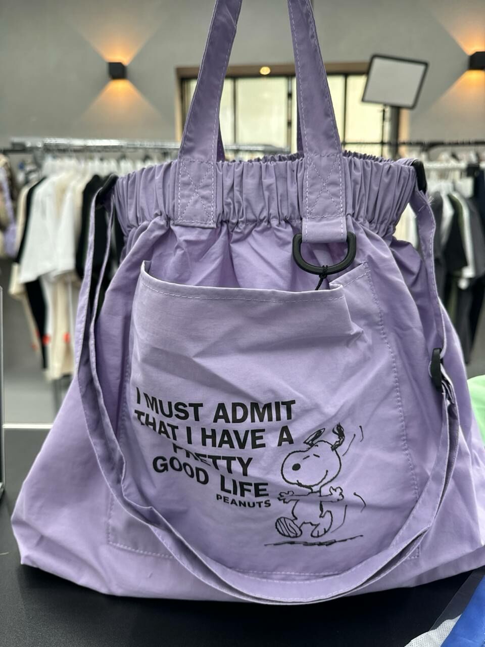 [S] LE.JUNEV PEANUTS SNOOPY BIG DUMPLING BAG,LAVENDER, SLJV197 (SLJV197)