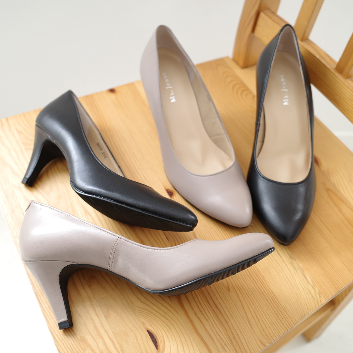 Ms. Jeune 日本女用尖頭牛皮高跟鞋