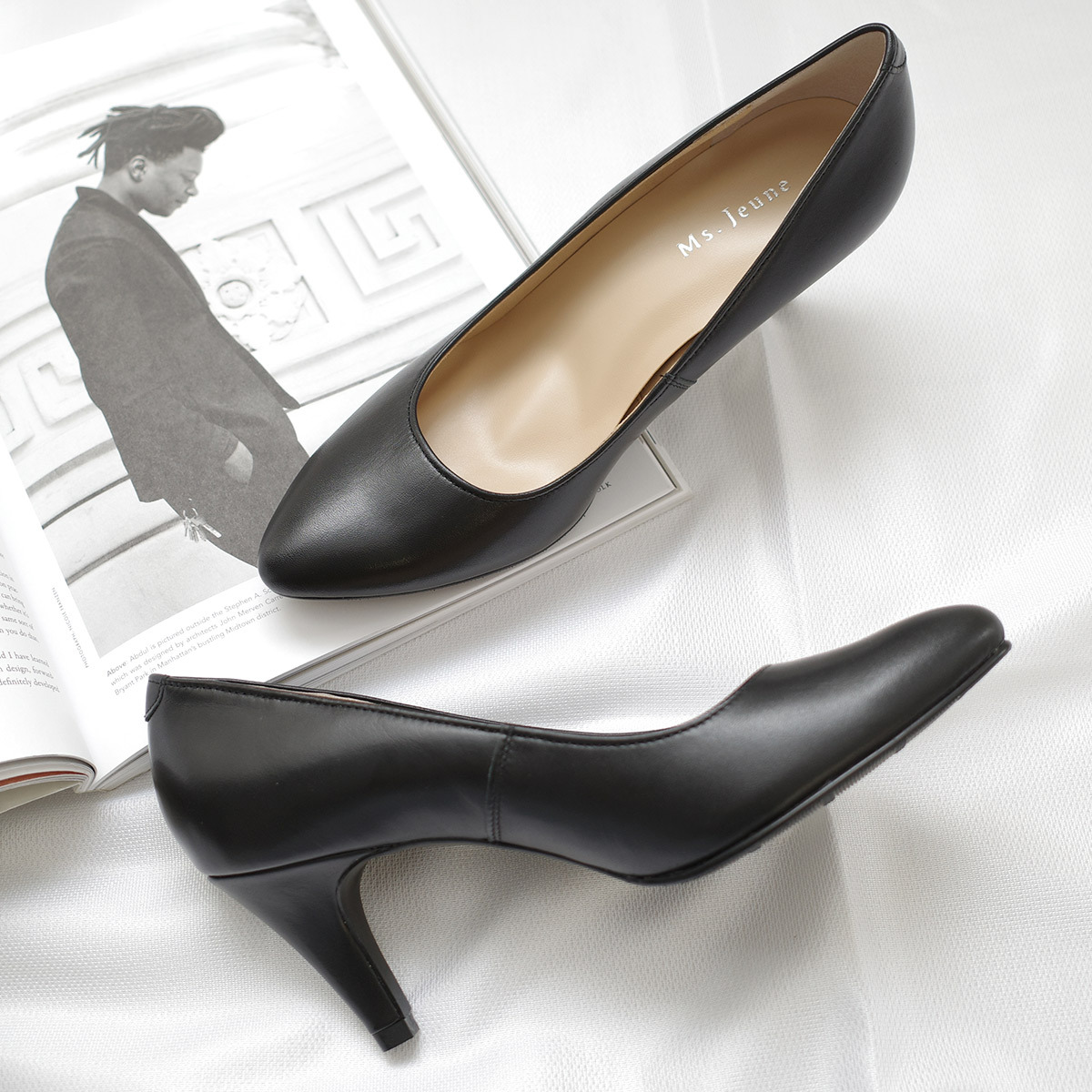 Ms. Jeune 日本女用尖頭牛皮高跟鞋