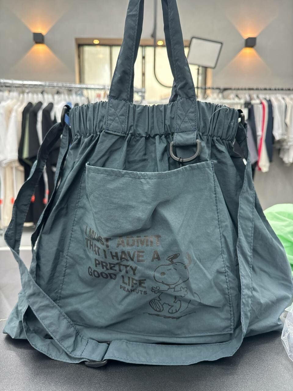 [S] LE.JUNEV PEANUTS SNOOPY BIG DUMPLING BAG,CHARCOAL, SLJV216 (SLJV216)