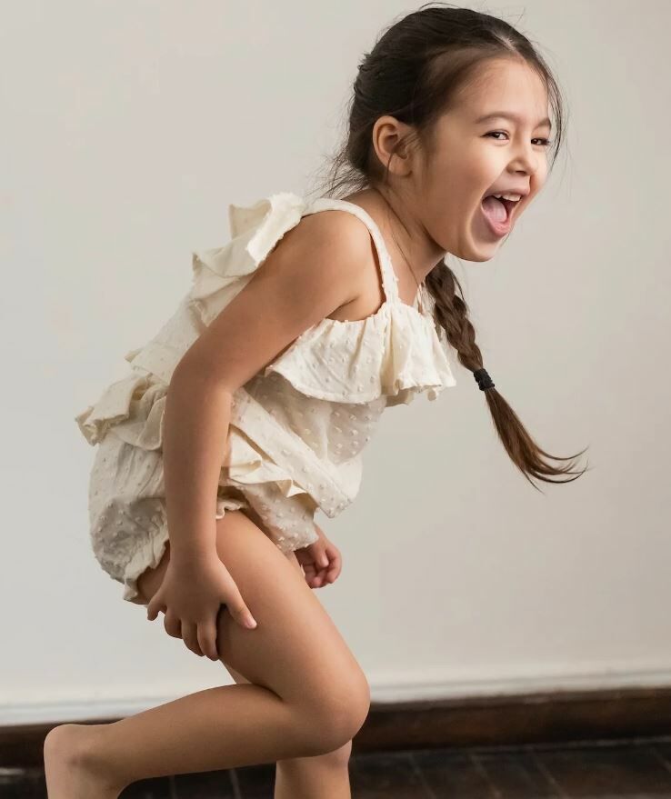 MINIMOM 立體點點荷葉邊燈籠褲 Neni Bloomers - Cream