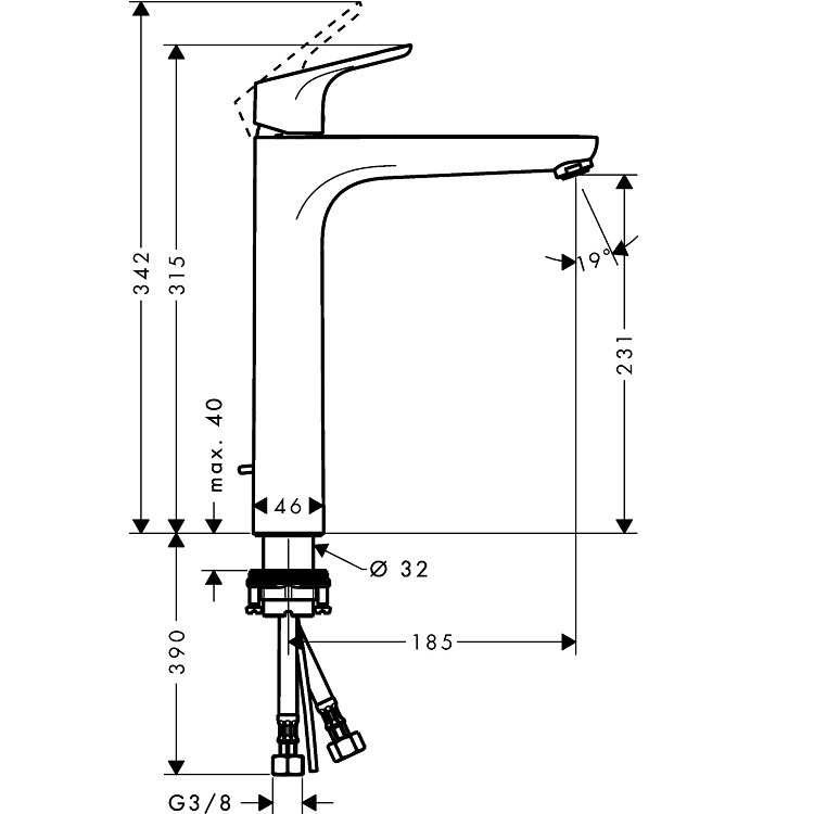 hansgrohe Focus 31531, -000 + 31940, -000 + 26534, -400 Basin Mixer, Bath Mixer & Shower Set