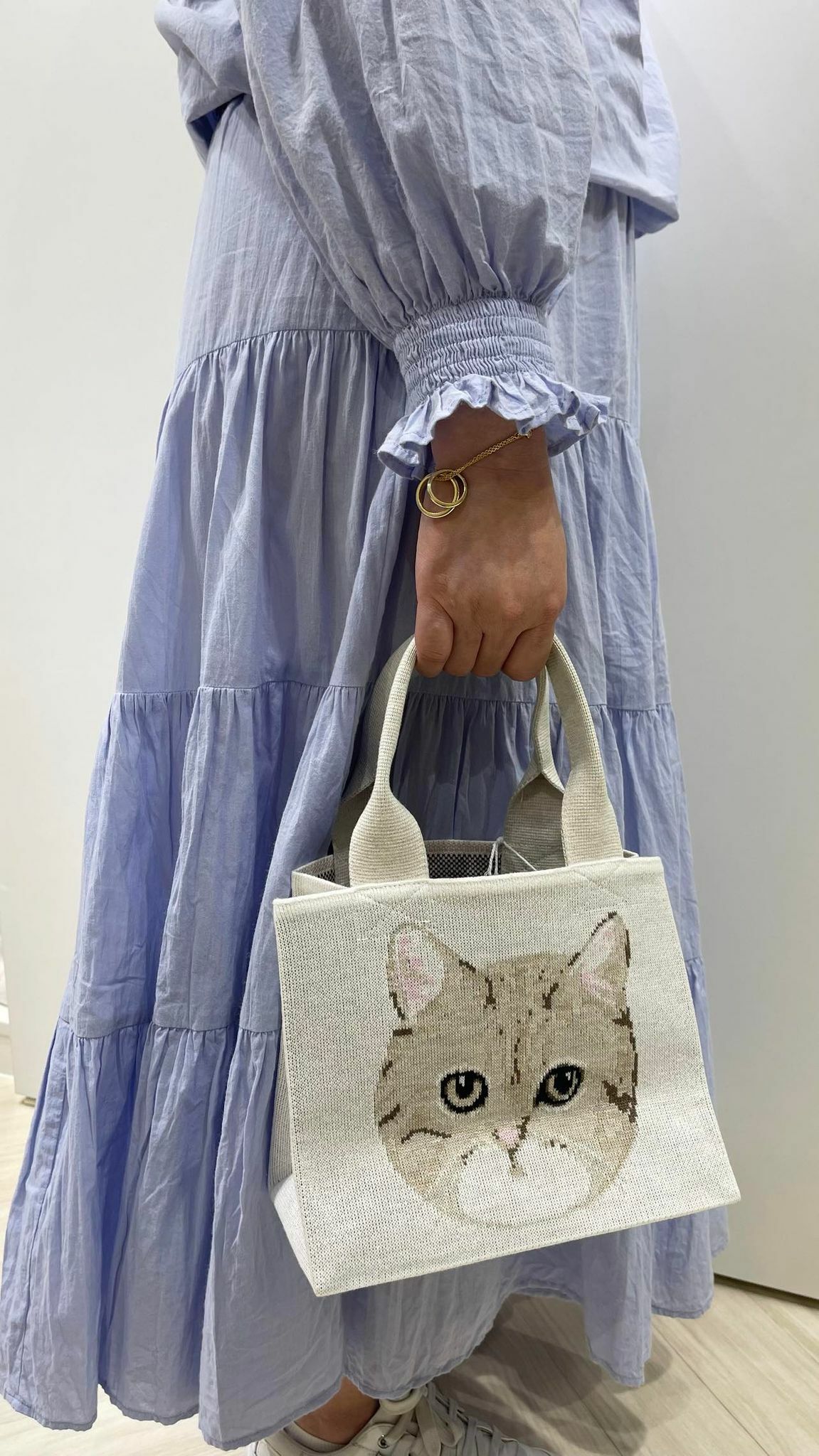 LOXE 喵星人"Boris" 針織袋(迷你)  - 米色