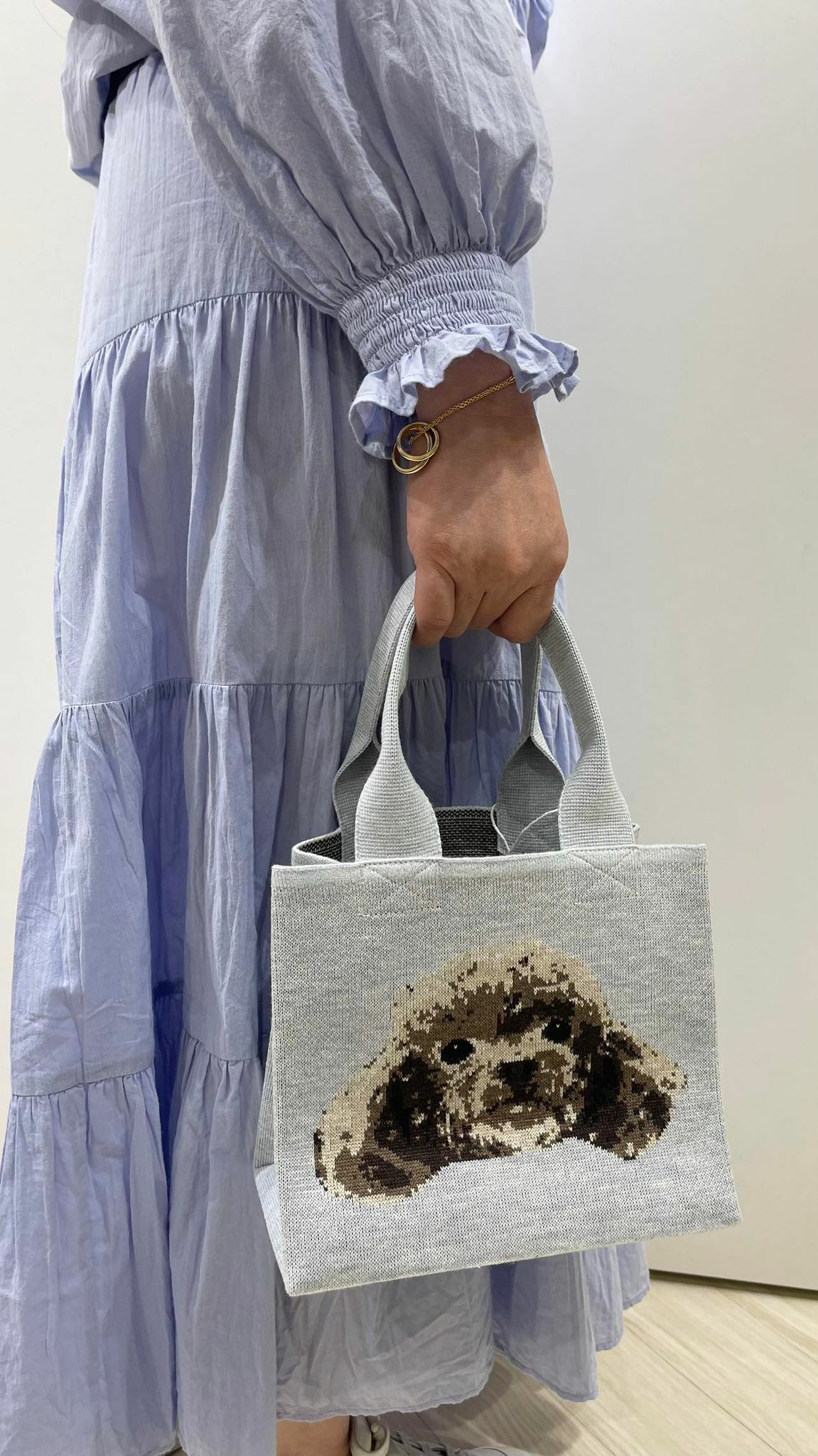 LOXE 汪星人"Querido" 針織袋(迷你) - 淺藍色