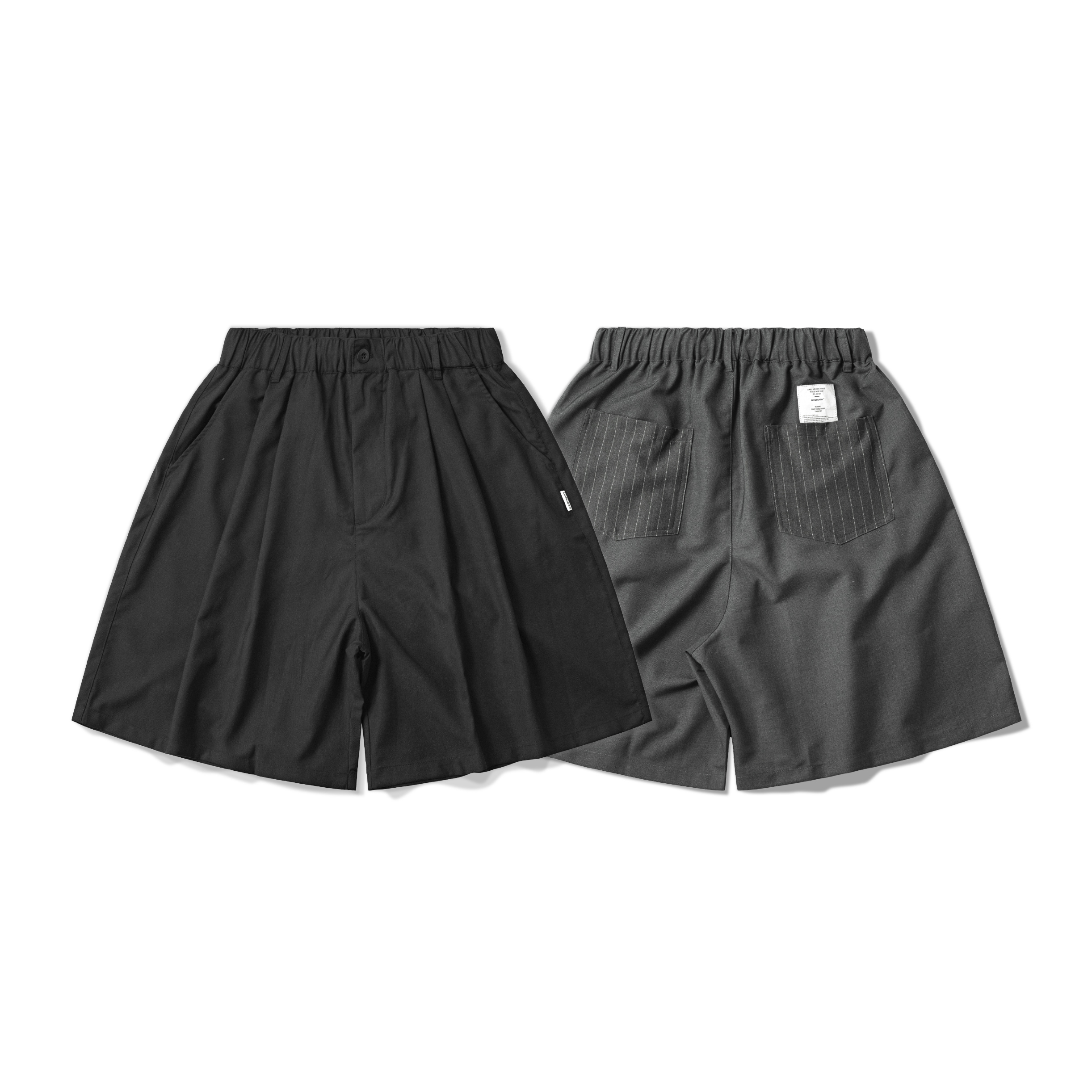 ORDINARY 口袋直紋拼接西裝短褲