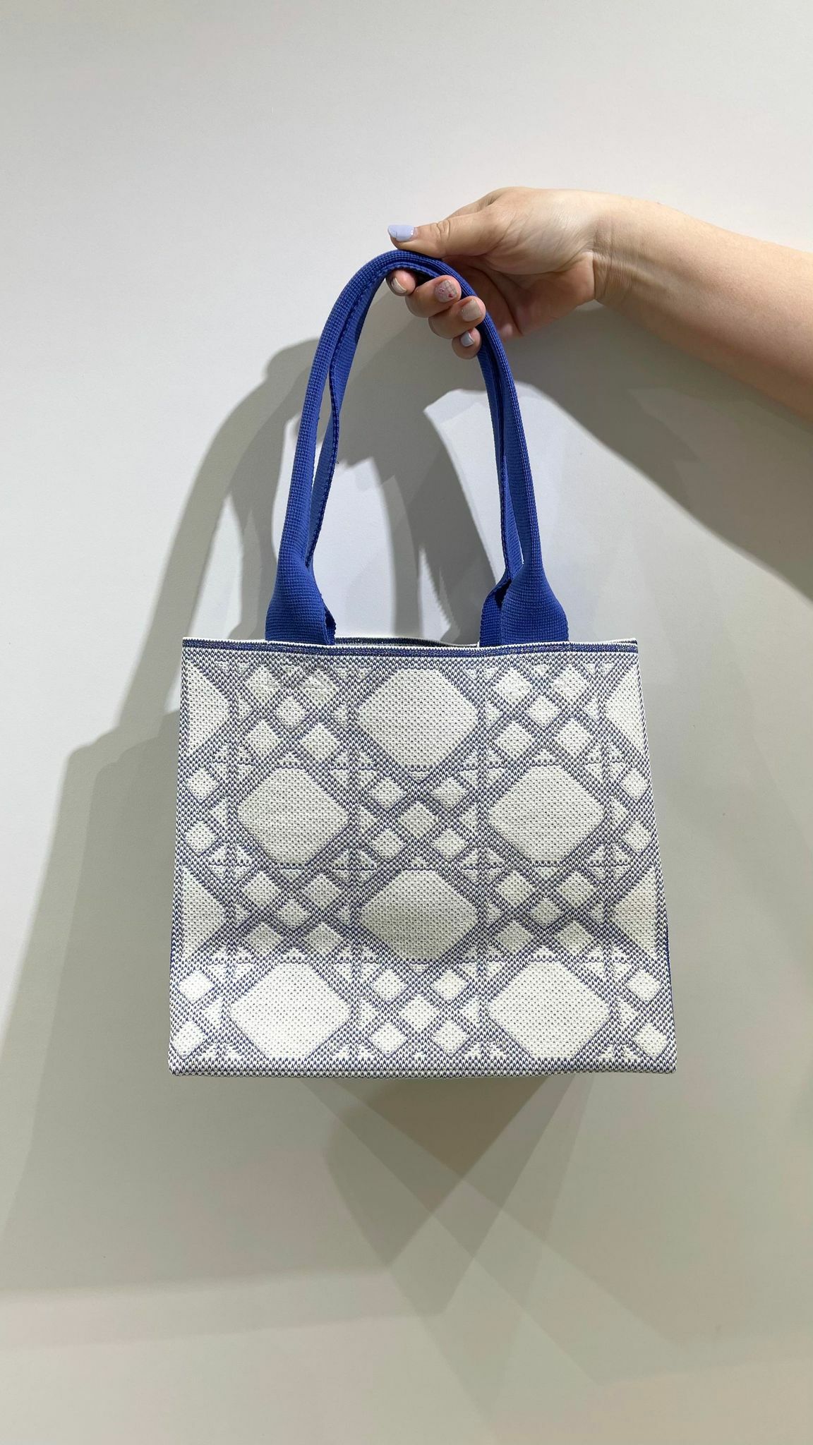 LOXE "小籃子"針織袋(中) - 彩藍色