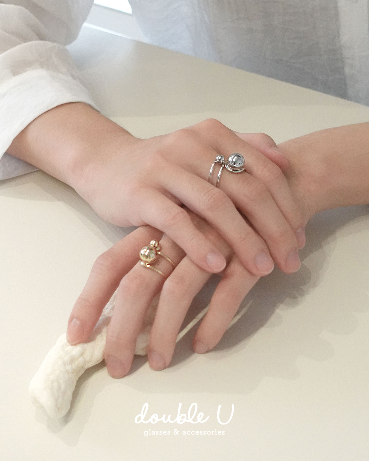 金屬環線圓球戒指・Ring (DRM10224)