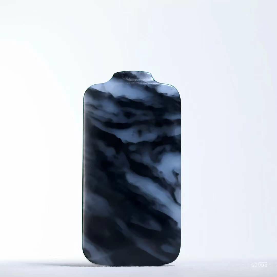 和田玉染墨無‌事牌,天然和田玉軟玉