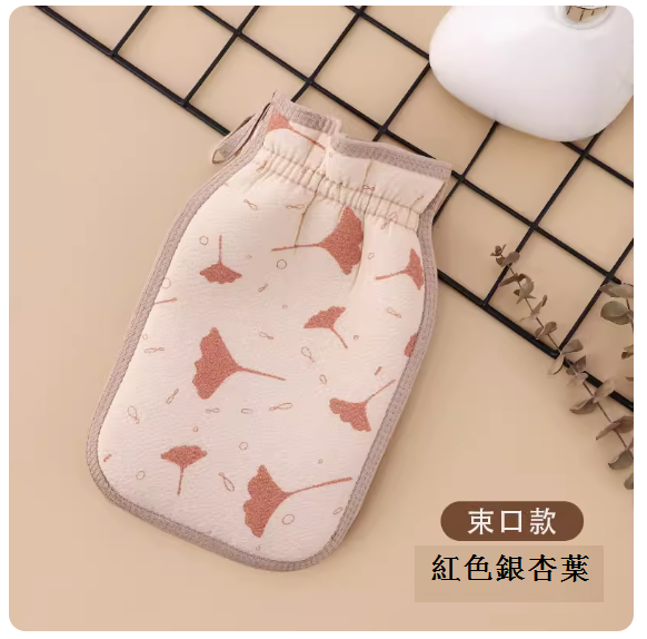 熱推家用搓澡巾(束口款【紅色銀杏葉】)