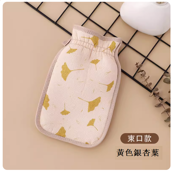 熱推家用搓澡巾(束口款【黃色銀杏葉】)