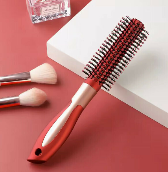 Hot push inner buckle curly hair wavy styling curling comb (red)