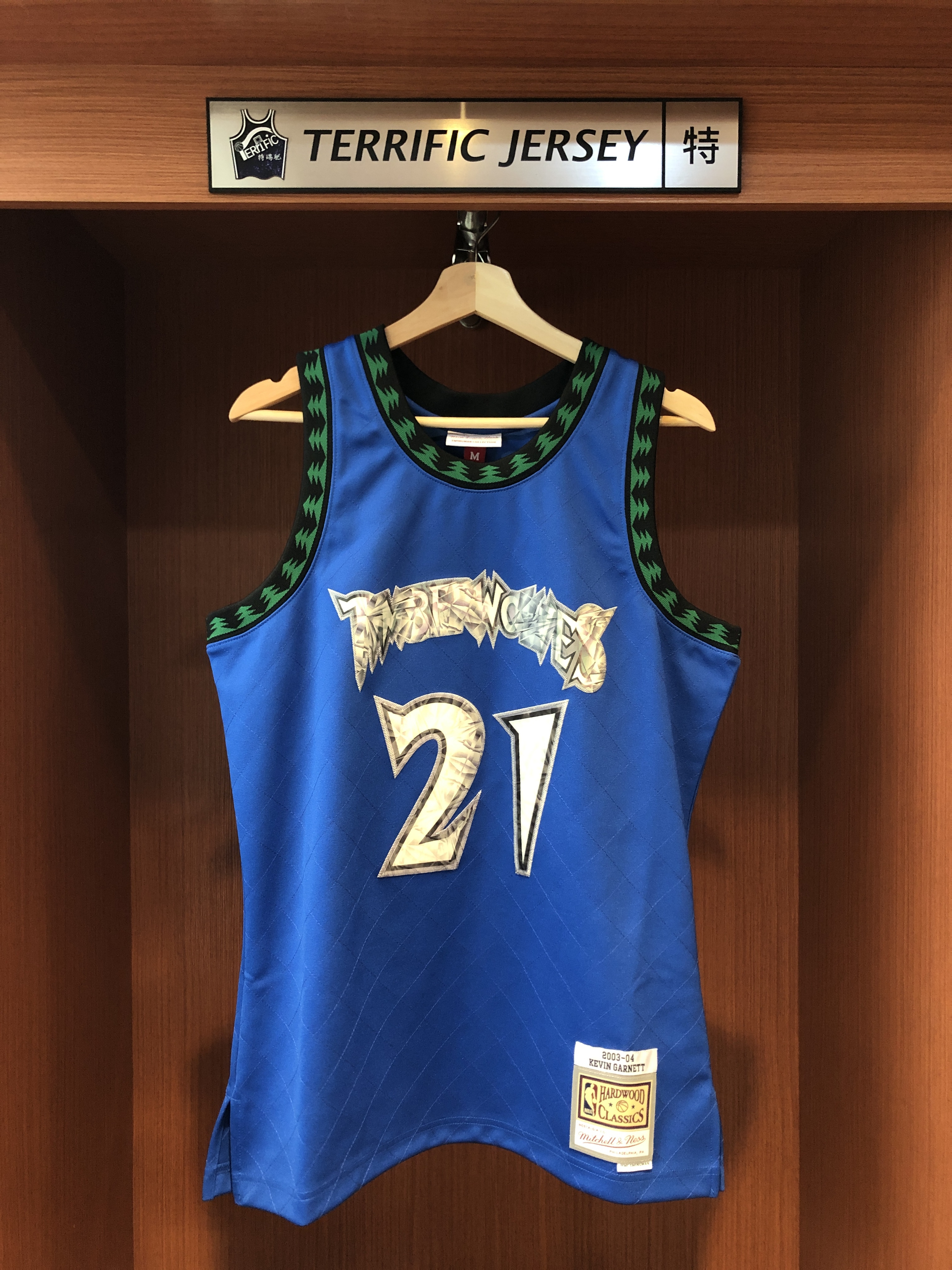 NBA球衣 Kevin Garnett 明尼蘇達灰狼藍 03-04 75周年 光柵特效 M&N Swingman G2 球迷版 電繡 全新