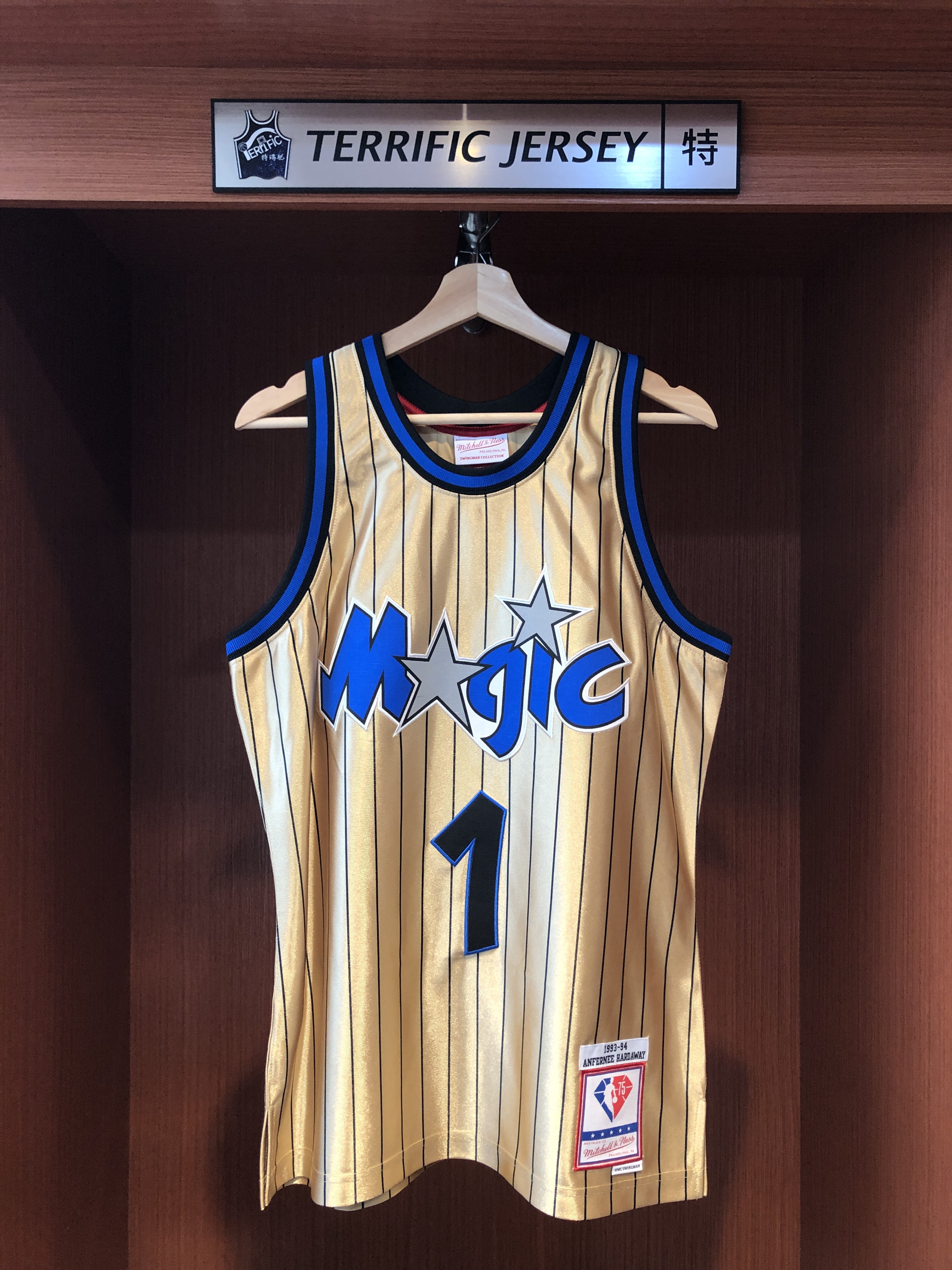NBA球衣 Penny Hardaway 奧蘭多魔術金 93-94 75周年 異色金 M&N Swingman G2 球迷版 電繡 全新