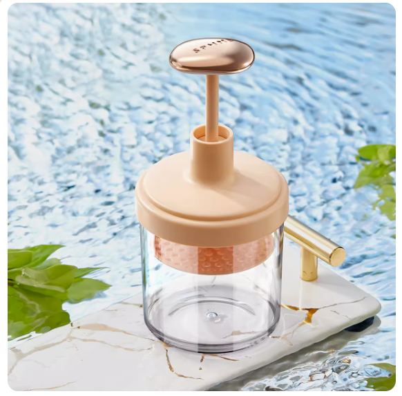 Popular facial cleanser foamer ([pink] automatically rebounds when pressed)