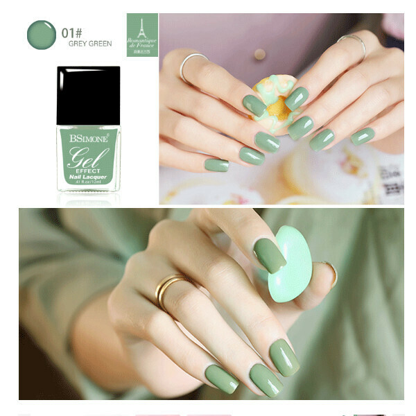 Popular no-bake long-lasting water-based nail polish (01# gray green)
