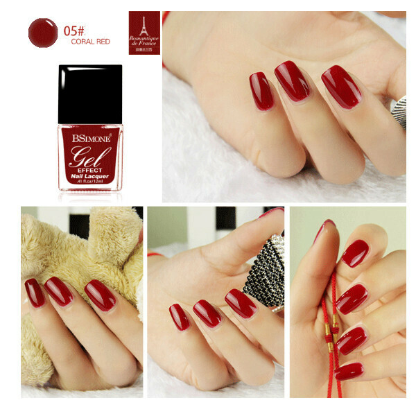 Popular no-bake long-lasting water-based nail polish (05# coral red)