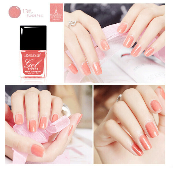 Popular no-bake long-lasting water-based nail polish (13# glitter pink)
