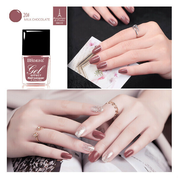 Popular no-bake long-lasting water-based nail polish (20# milk chocolate color)